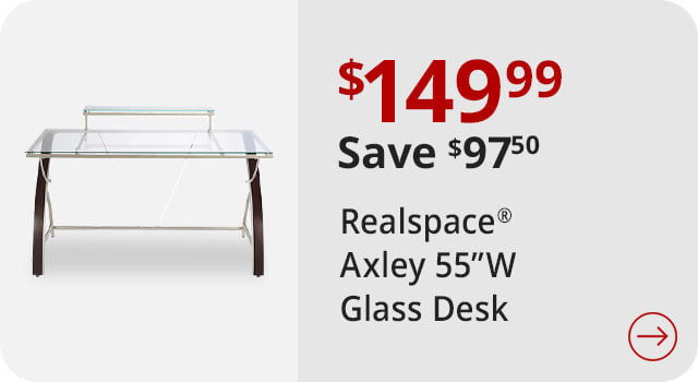Realspace® Axley 55”W Glass Computer Desk