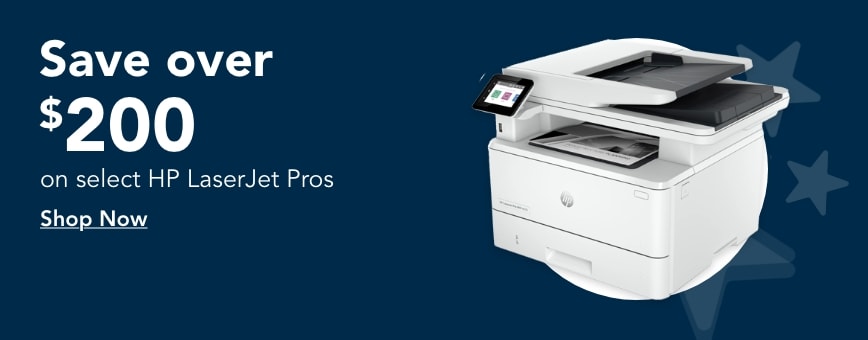 Save over $200 on select HP LaserJet Pros