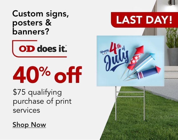 25% off $45 qualifying purchase of print services