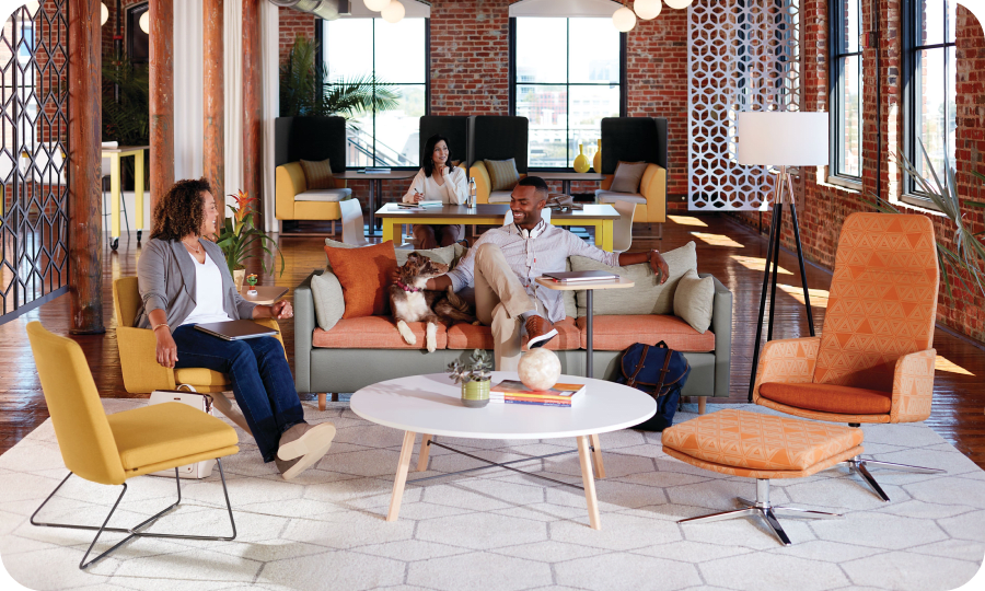 Create your workspace your way. How your office is designed has a huge impact on productivity. Our Workspace Interiors planning and vast catalog of furniture and décor will help keep your employees comfortable and engaged at work. 