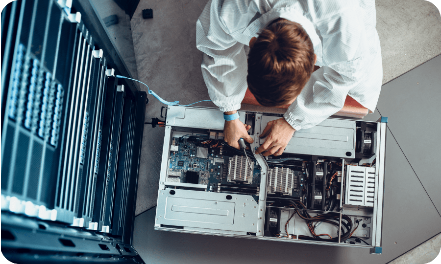 Safer asset management.  Our IT Asset Disposition (ITAD) will assist with safely removing, processing, repairing, and refurbishing assets. Plus, we’ll help repurpose equipment within your organization or recycle it securely while maintaining compliance re