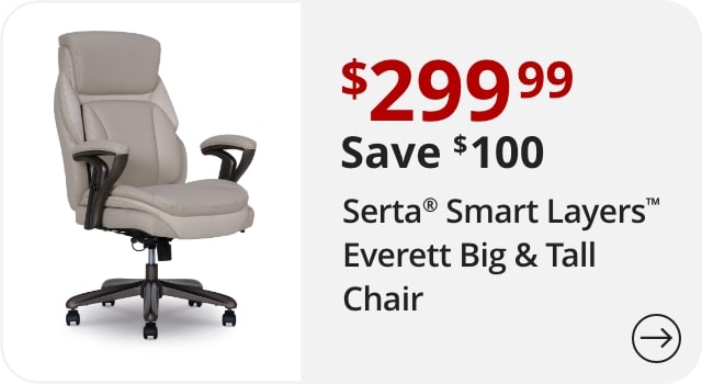 Serta® SmartLayers™ Everett Big & Tall Ergonomic Vegan Leather High-Back Executive Office Chair