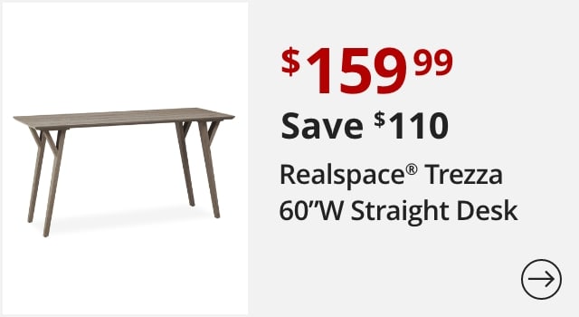 Realspace® Trezza 60"W Straight Desk