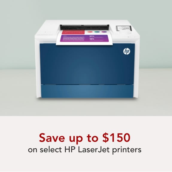 Save up to $150 on HP LaserJet printers