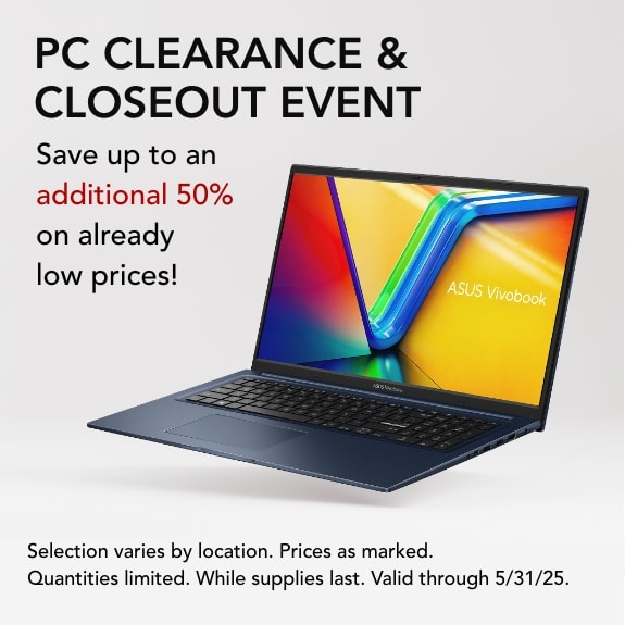 In store only - PC Clearance & closeout event!