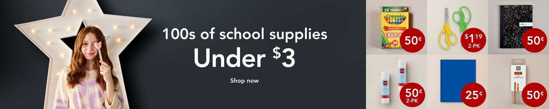 100s of school supplies under $3