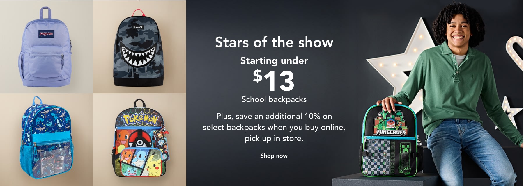 Backpacks starting under $13