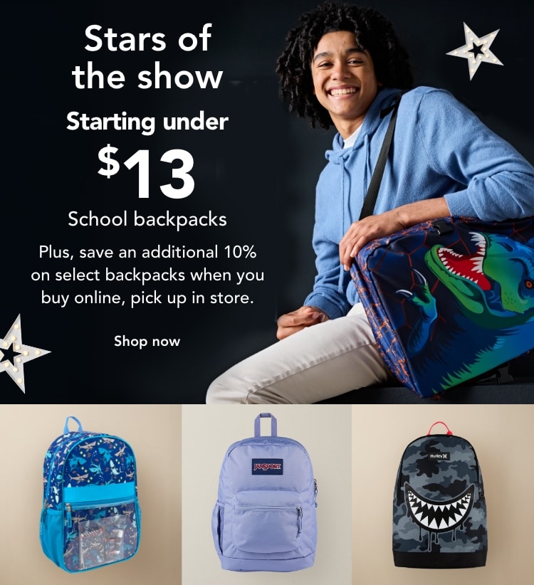 Backpacks starting under $13
