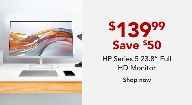 HP Series 5 23.8 inch FHD White Monitor