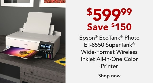 Epson® EcoTank® Photo ET-8550 SuperTank® Wide-Format Wireless Inkjet All-In-One Color Printer