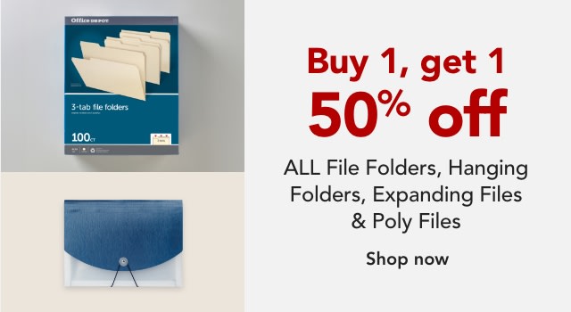 Buy 1 Get 1 50 % off Files Folders, Expanding Files,Hanging File Folders, and Poly Files