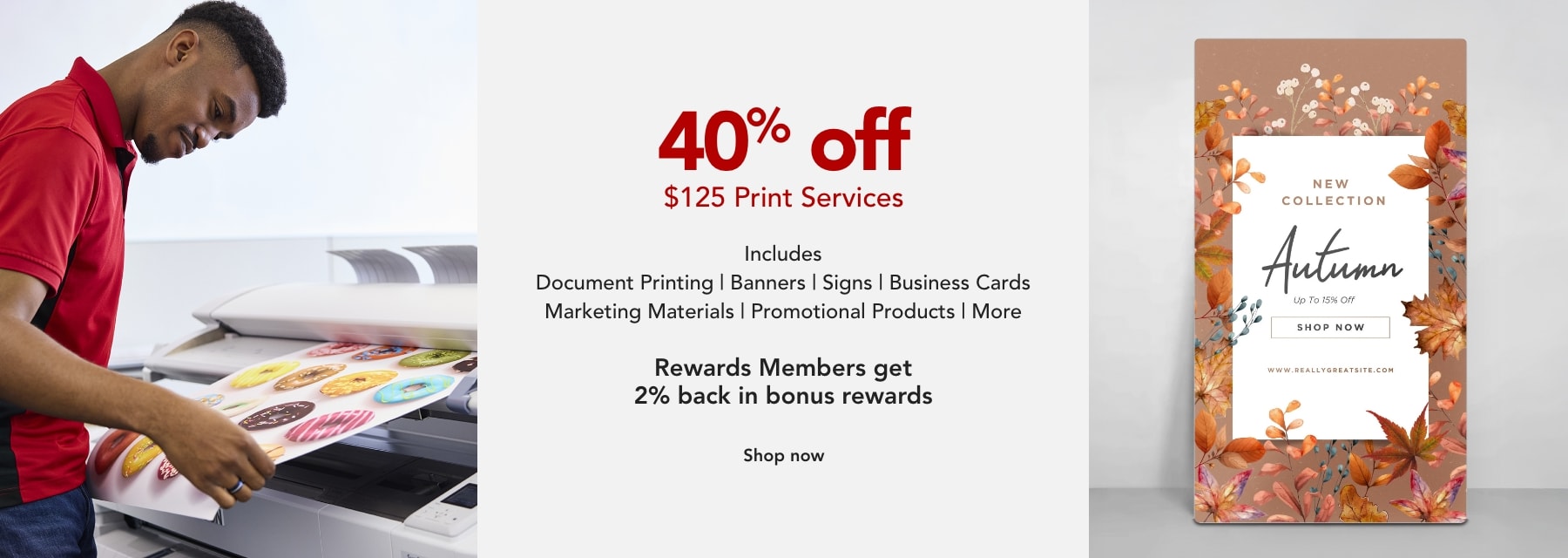 40% off $125 Purchase of Print Services