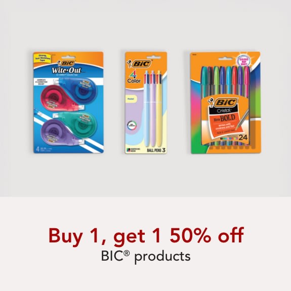 Buy 1 get 1 50% off All BIC Products