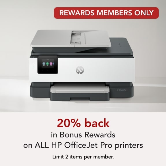 Rewards Members get 20% Back in Bonus rewards on all HP Officejet Pro Printers
