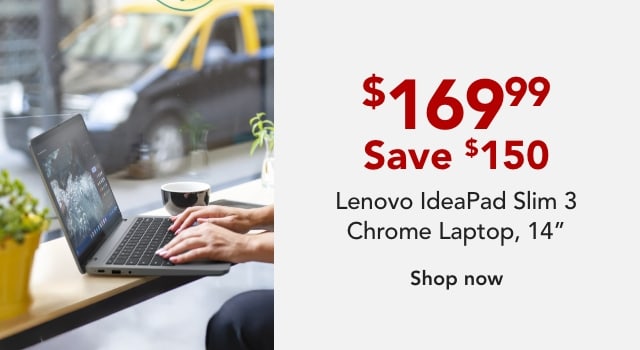 Lenovo IdeaPad Slim 3 Chrome 14IAN8 83BN0001US Laptop, 14", Intel® N-Series N100, AI Enabled, 4GB Memory, 64GB