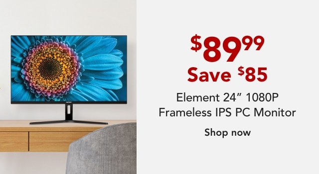 Element EM2FPAB24B 24" 1080P Frameless IPS PC Monitor