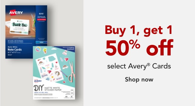 Buy 1 Get 1 50% off Avery Cards