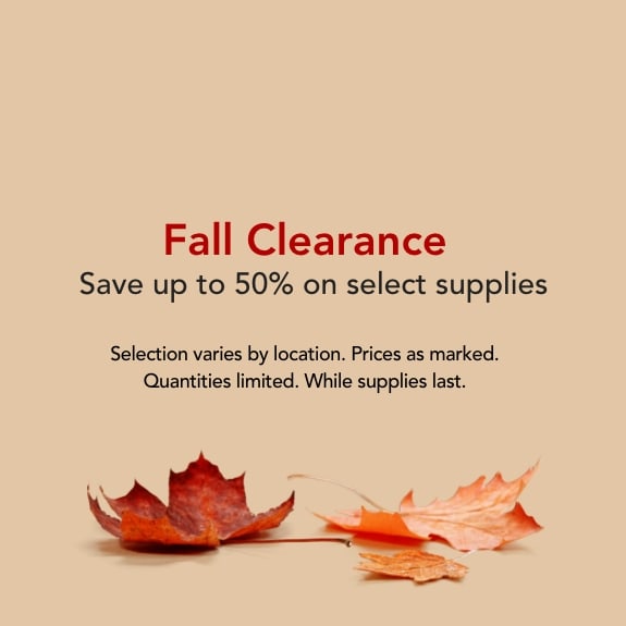 In store only- Save up to 50% Off on Clearance Supplies