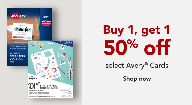 Buy 1 Get 1 50% off Avery Cards 