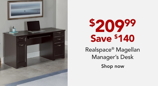 Realspace® Magellan 59"W Manager's Computer Desk, Espresso