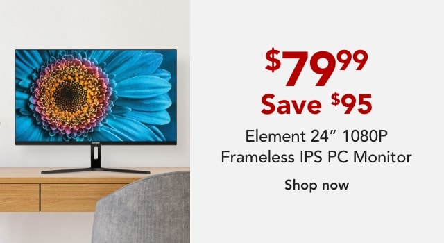 Element EM2FPAB24B 24" 1080P Frameless IPS PC Monitor