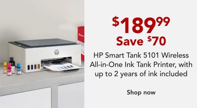 HP Smart Tank 5101 Wireless All-in-One Ink Tank Printer with up to 2 years of ink included, AI-enabled