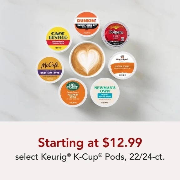 Keurig 22/24CT K-Cup Pods Starting at $12.99