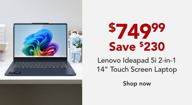 Lenovo Ideapad 5i 2-in-1 Laptop, 14" Touch Screen, AMD Ryzen 5, 16GB Memory, 1TB Solid State Drive, Wi-Fi 7