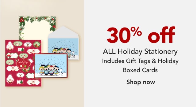 Save 30% on Holiday Letterheads, Boxed cards and Envelopes