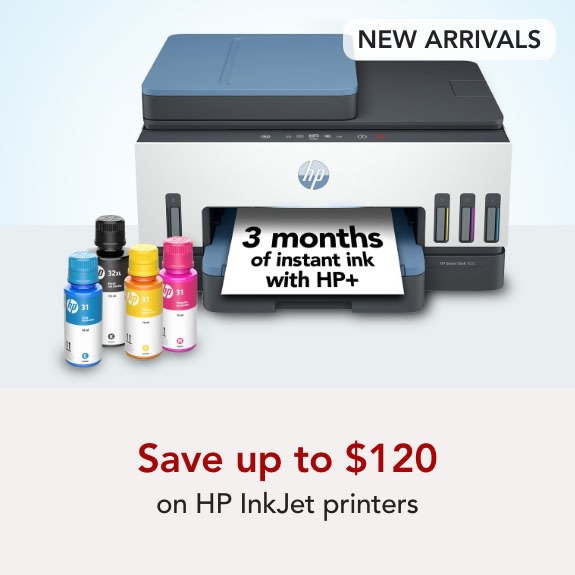 Save up to $120 on HP InkJet Printers, Plus 3 Months of Free Instant Ink with HP+