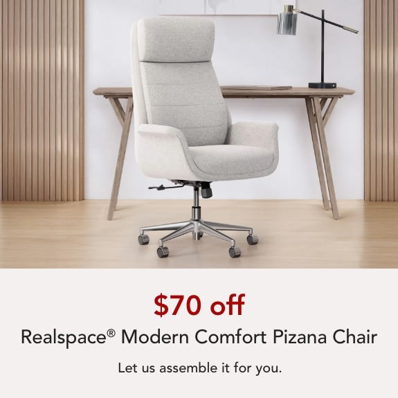 Realspace® Modern Comfort Pizana Boucle Fabric High-Back Executive Office Chair