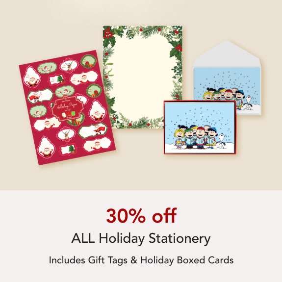SAVE 30% ON ALL Holiday Stationery  Includes Gift Tags & Holiday Boxed Cards
