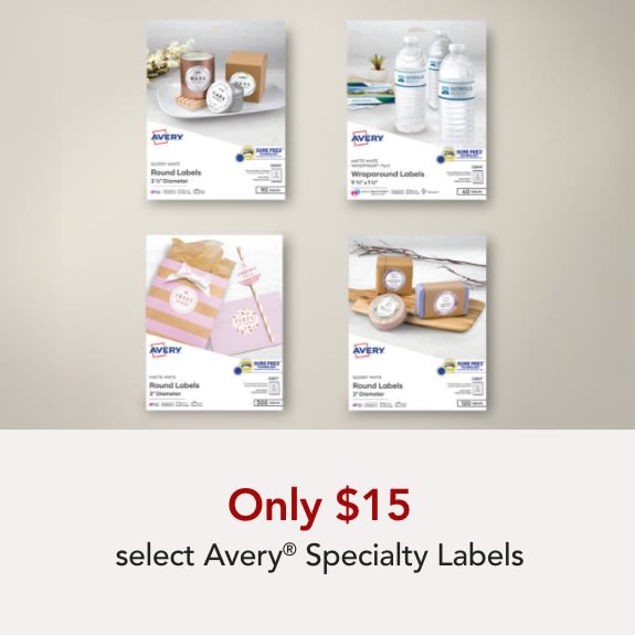 $15 Select Avery Specialty Labels