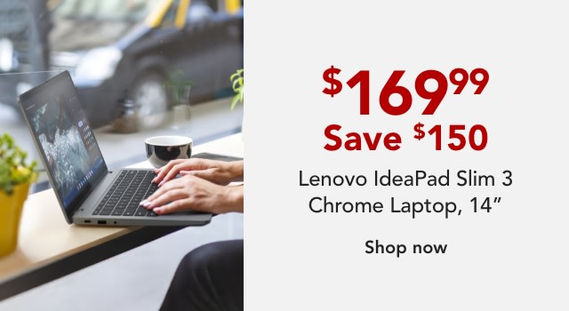 Lenovo IdeaPad Slim 3 Chrome 14IAN8 83BN0001US Laptop, 14", Intel® N-Series N100, AI Enabled, 4GB Memory