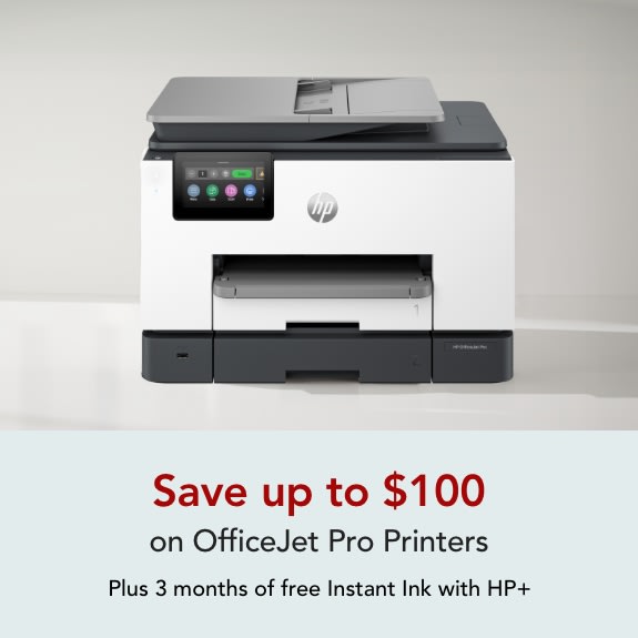 Save up to $100 on OfficeJet Pros, Plus 3 Months of Free Instant Ink with HP+