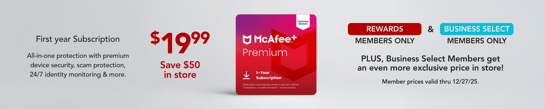 Rewards Members only & Business Select Members only