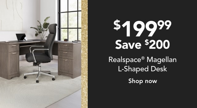 Realspace Magellan L-Shaped Desk, Gray
