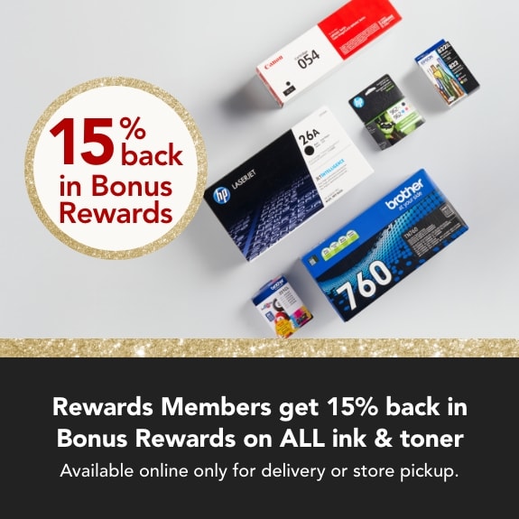 15% back in bonus rewards on ALL ink & toner