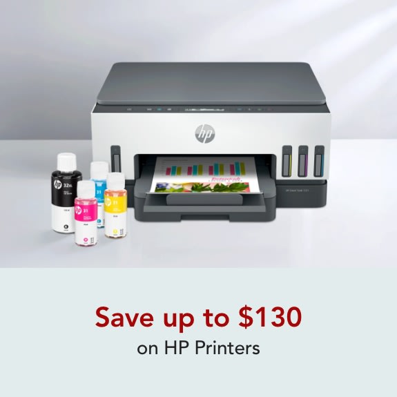 Save up to $130 on HP Printers