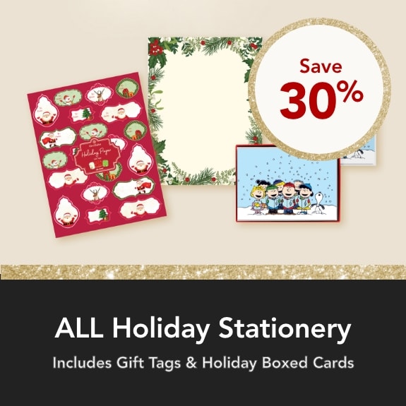 SAVE 30% ON ALL Holiday Stationery  Includes Gift Tags & Holiday Boxed Cards