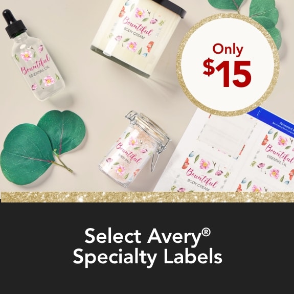 $15 Select Avery Specialty Labels