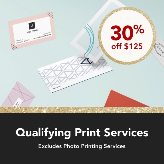 30% off $125 qualifying print services