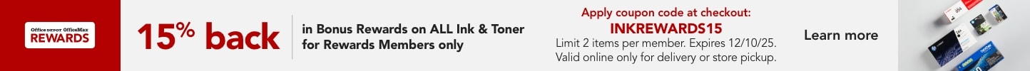 15% Back in Bonus Rewards on ALL Ink & Toner
