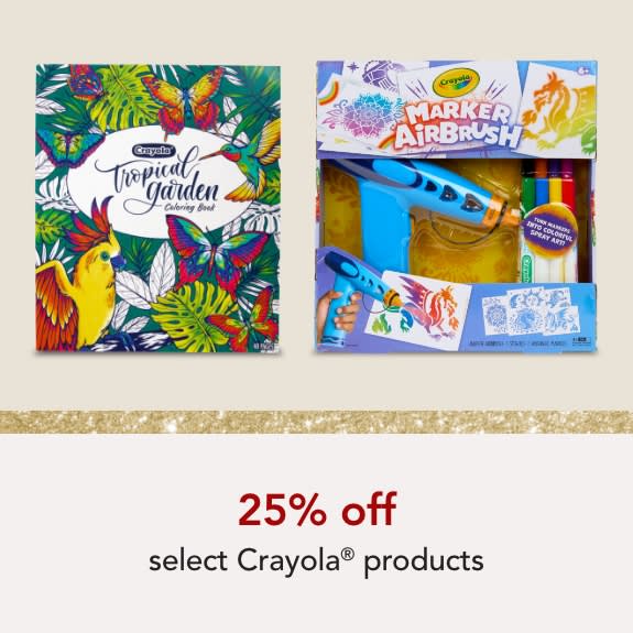 Save 25% on select Crayola products