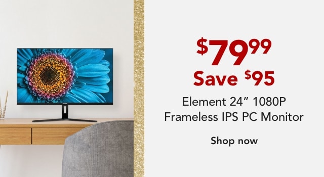 Element EM2FPAB24B 24" 1080P Frameless IPS PC Monitor