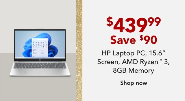 HP 15-fc0500nr Laptop PC, 15.6" Screen, AMD Ryzen™ 3, 8GB Memory, 256GB Solid State Drive, Windows 11 Home