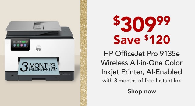 HP OfficeJet Pro 9135e Wireless All-in-One Color Inkjet Printer, AI-Enabled with 3 months of free instant ink