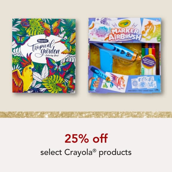 Save 25% on select Crayola products