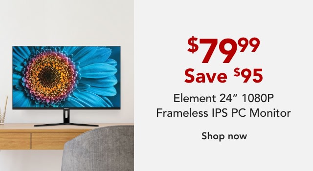 Element EM2FPAB24B 24" 1080P Frameless IPS PC Monitor