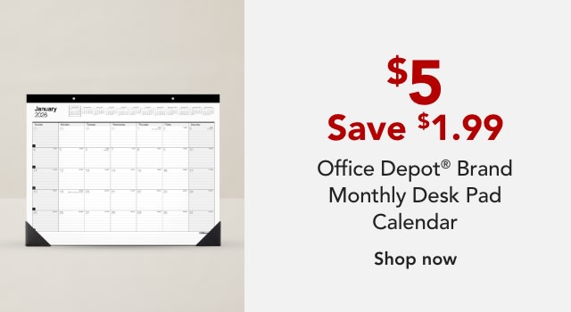 OFFICE DEPOT DESK PAD CALENDAR $5.00